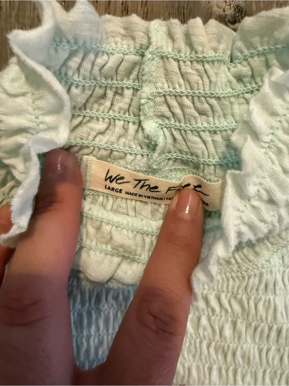 Free People Caroline Mock Neck Top in  ICED AQUA